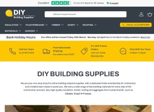 How diybuildingsupplies.co.uk looks like on a tablet such as an iPad.