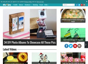 How diyjoy.com looks like on a tablet such as an iPad.