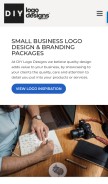 How diylogodesigns.com looks like on a mobile device such as an iPhone.