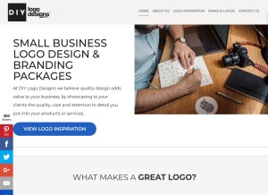 How diylogodesigns.com looks like on a tablet such as an iPad.