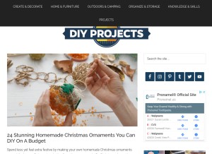 How diyprojects.com looks like on a tablet such as an iPad.