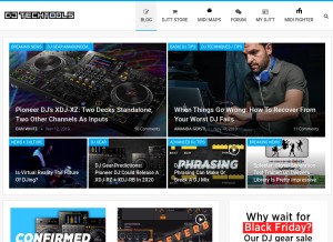 How djtechtools.com looks like on a tablet such as an iPad.