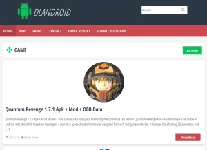 How dlandroid.com looks like on a tablet such as an iPad.
