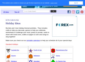How dltk-holidays.com looks like on a tablet such as an iPad.