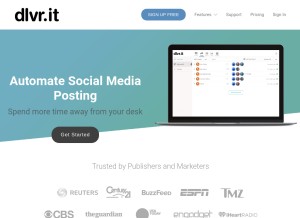 How dlvrit.com looks like on a tablet such as an iPad.