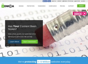 How dmca.com looks like on a tablet such as an iPad.