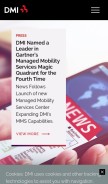How dminc.com looks like on a mobile device such as an iPhone.