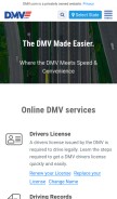 How dmv.com looks like on a mobile device such as an iPhone.