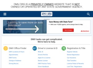 How dmv.org looks like on a tablet such as an iPad.