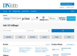 How dnjobb.no looks like on a tablet such as an iPad.