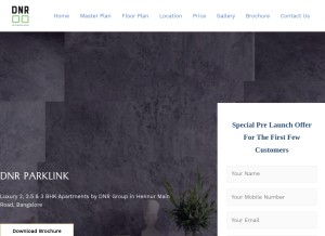 How dnrparklink.co.in looks like on a tablet such as an iPad.