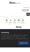 How dns.business looks like on a mobile device such as an iPhone.