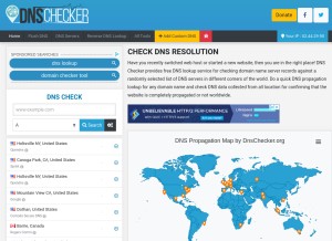 How dnschecker.org looks like on a tablet such as an iPad.