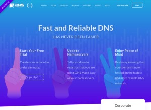 How dnsmadeeasy.com looks like on a tablet such as an iPad.