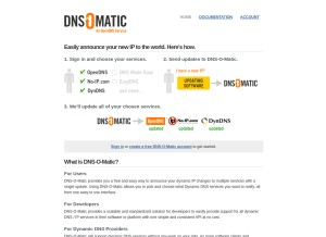 How dnsomatic.com looks like on a tablet such as an iPad.