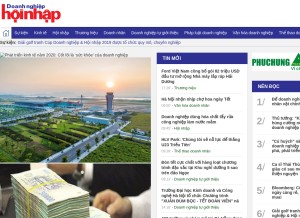 How doanhnghiephoinhap.vn looks like on a tablet such as an iPad.