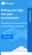 How docker.com looks like on a mobile device such as an iPhone.