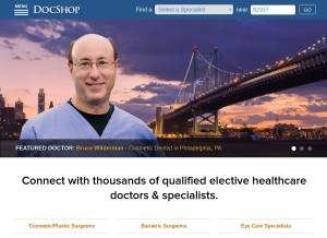 How docshop.com looks like on a tablet such as an iPad.