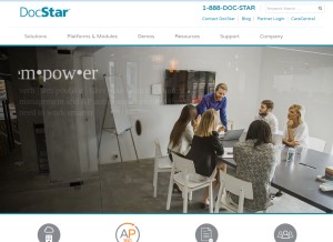 How docstar.com looks like on a tablet such as an iPad.