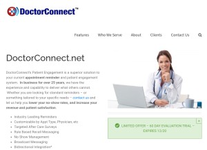 How doctorconnect.net looks like on a tablet such as an iPad.