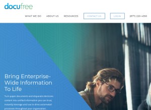 How docufree.com looks like on a tablet such as an iPad.