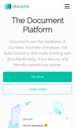 How documo.com looks like on a mobile device such as an iPhone.