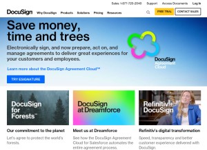 How docusign.com looks like on a tablet such as an iPad.