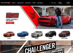 How dodge.com looks like on a tablet such as an iPad.