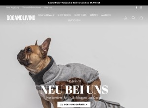 How dogandliving.de looks like on a tablet such as an iPad.