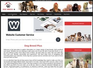How dogbreedplus.com looks like on a tablet such as an iPad.
