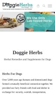 How doggieherbs.com looks like on a mobile device such as an iPhone.