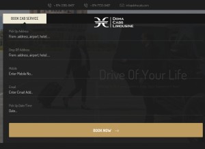 How dohacabs.com looks like on a tablet such as an iPad.