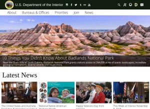 How doi.gov looks like on a tablet such as an iPad.