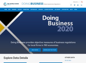 How doingbusiness.org looks like on a tablet such as an iPad.