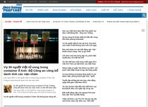 How doisongphapluat.com looks like on a tablet such as an iPad.