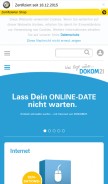 How dokom.net looks like on a mobile device such as an iPhone.
