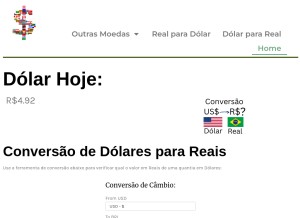 How dolardehoje.com looks like on a tablet such as an iPad.