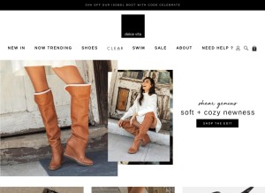 How dolcevita.com looks like on a tablet such as an iPad.