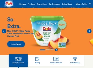 How dolesunshine.com looks like on a tablet such as an iPad.