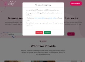 How dollsgl.com looks like on a tablet such as an iPad.