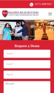 How dolphinheadhunter.com looks like on a mobile device such as an iPhone.