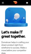 How domaincer.com looks like on a mobile device such as an iPhone.