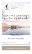How domainefuneraire.com looks like on a mobile device such as an iPhone.
