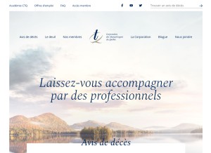 How domainefuneraire.com looks like on a tablet such as an iPad.