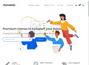 How domainify.com looks like on a tablet such as an iPad.