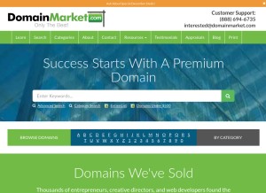 How domainmarket.com looks like on a tablet such as an iPad.
