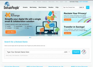 How domainpeople.com looks like on a tablet such as an iPad.