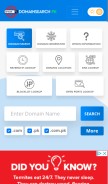 How domainsearch.pk looks like on a mobile device such as an iPhone.
