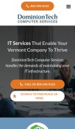 How dominiontech.com looks like on a mobile device such as an iPhone.