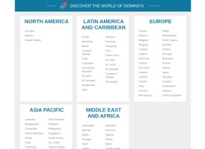 How dominos.ca looks like on a tablet such as an iPad.